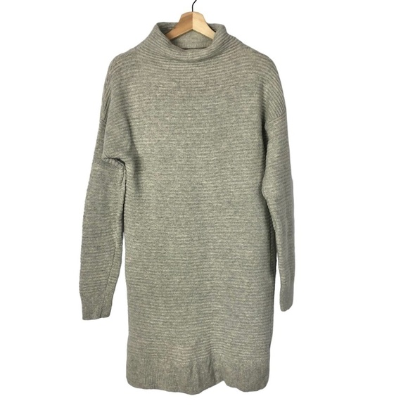 Madewell Skyscraper Merino Wool Mock Neck Long Sleeve Sweater Dress L - Picture 2 of 5